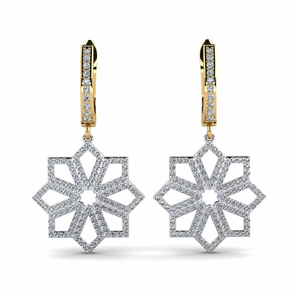 18k Oro Blanco & Amarillo Pendiente de mujer Keniston