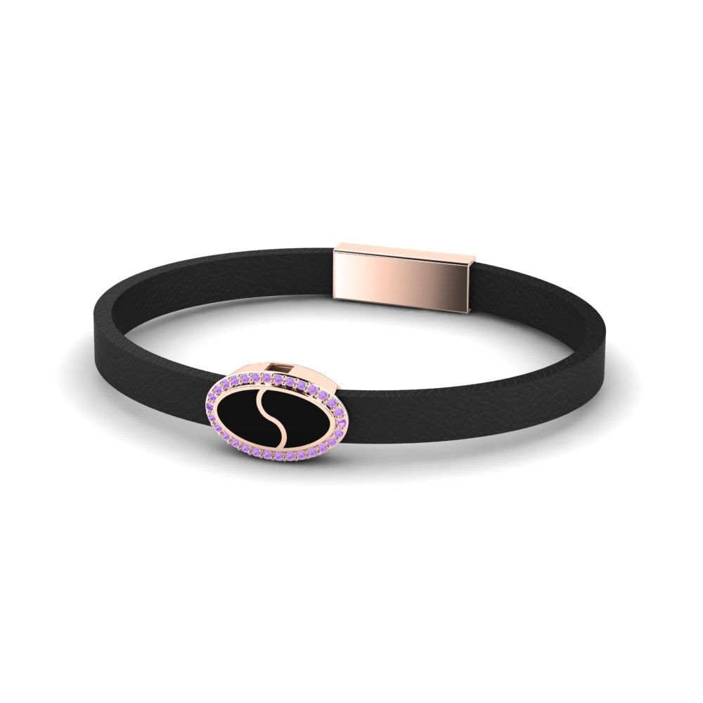 9K Rose Gold Amethyst Men's Bracelet Kevin