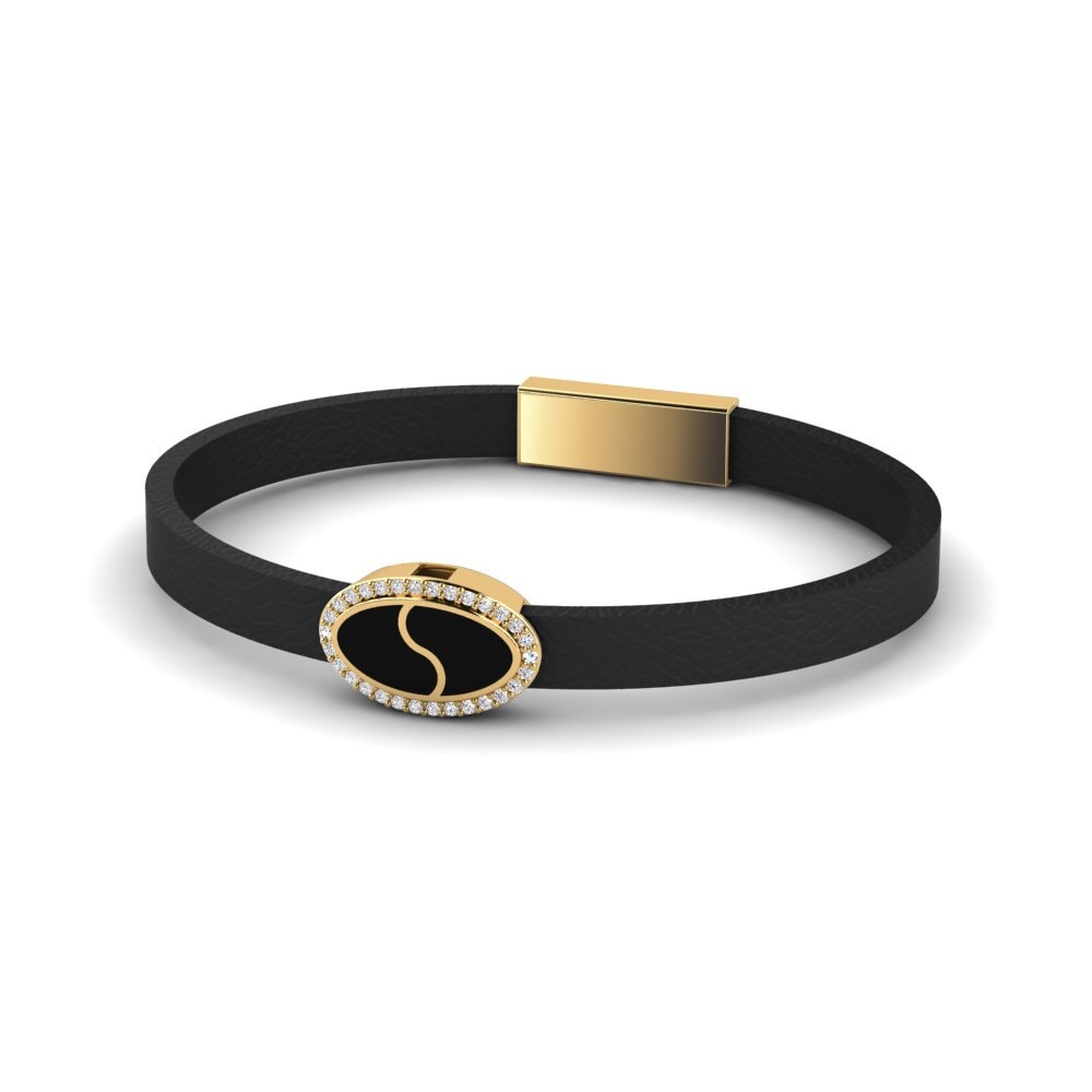 18ct Yellow Gold Lab Grown Diamond Men's Bracelet Kevin