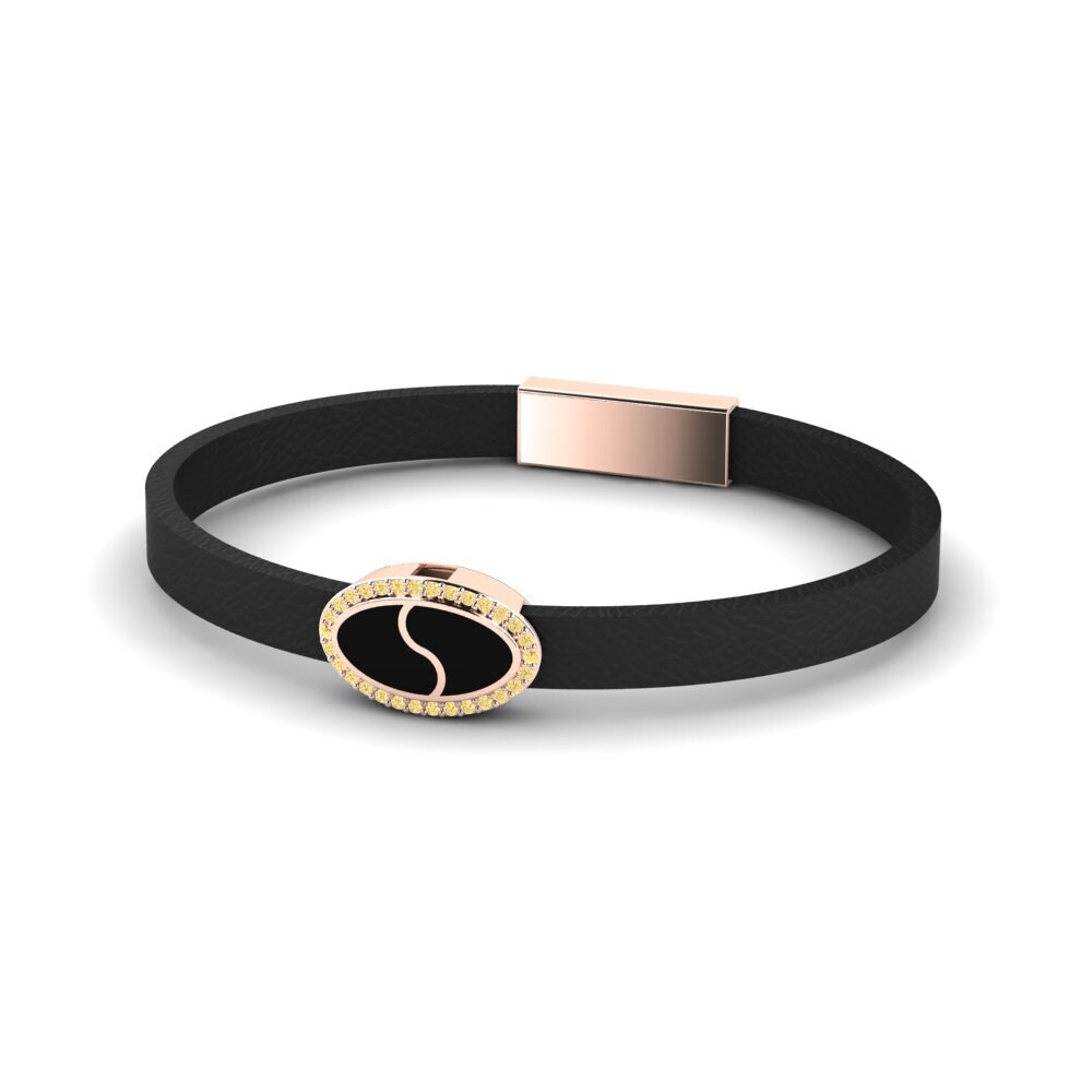 18ct Rose Gold Yellow Diamond Men's Bracelet Kevin