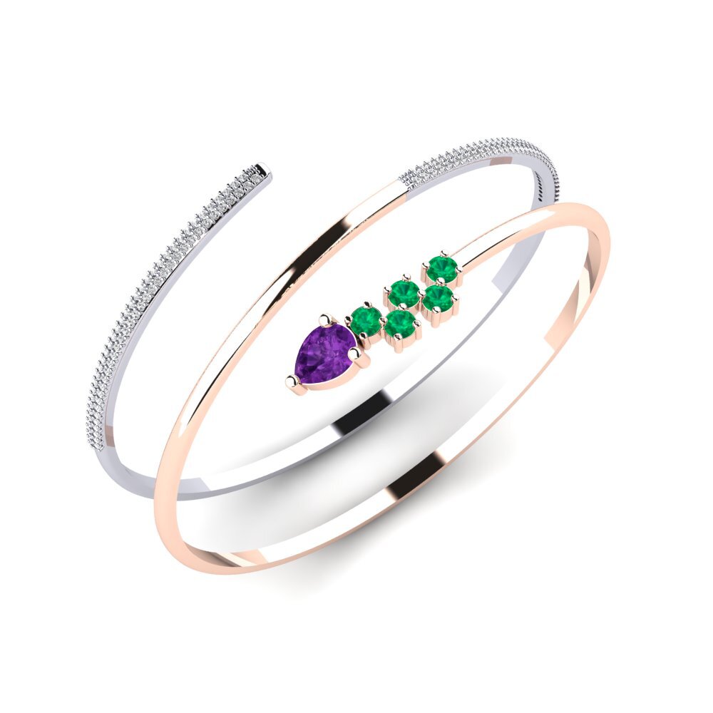 14k Rose & White Gold Amethyst SYLVIE Bangle Kiera