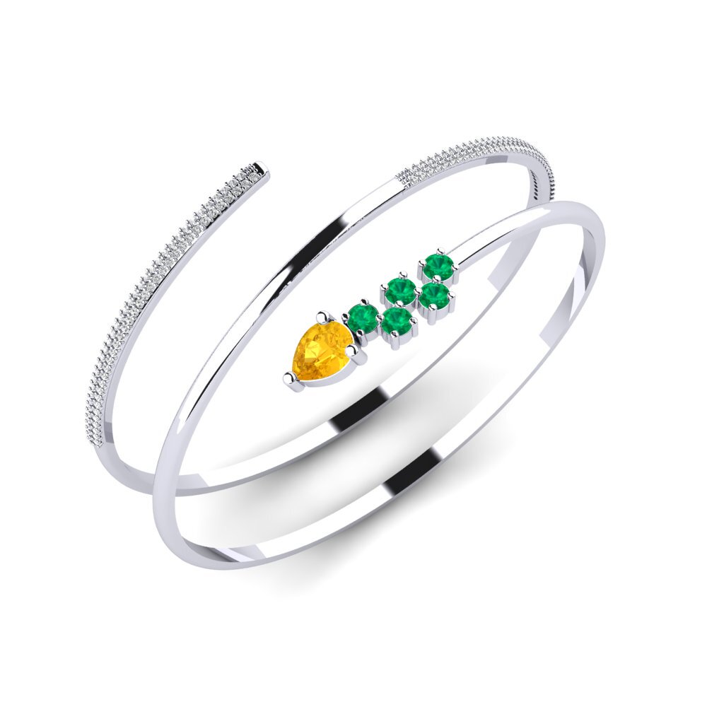18k White Gold Citrine SYLVIE Bangle Kiera