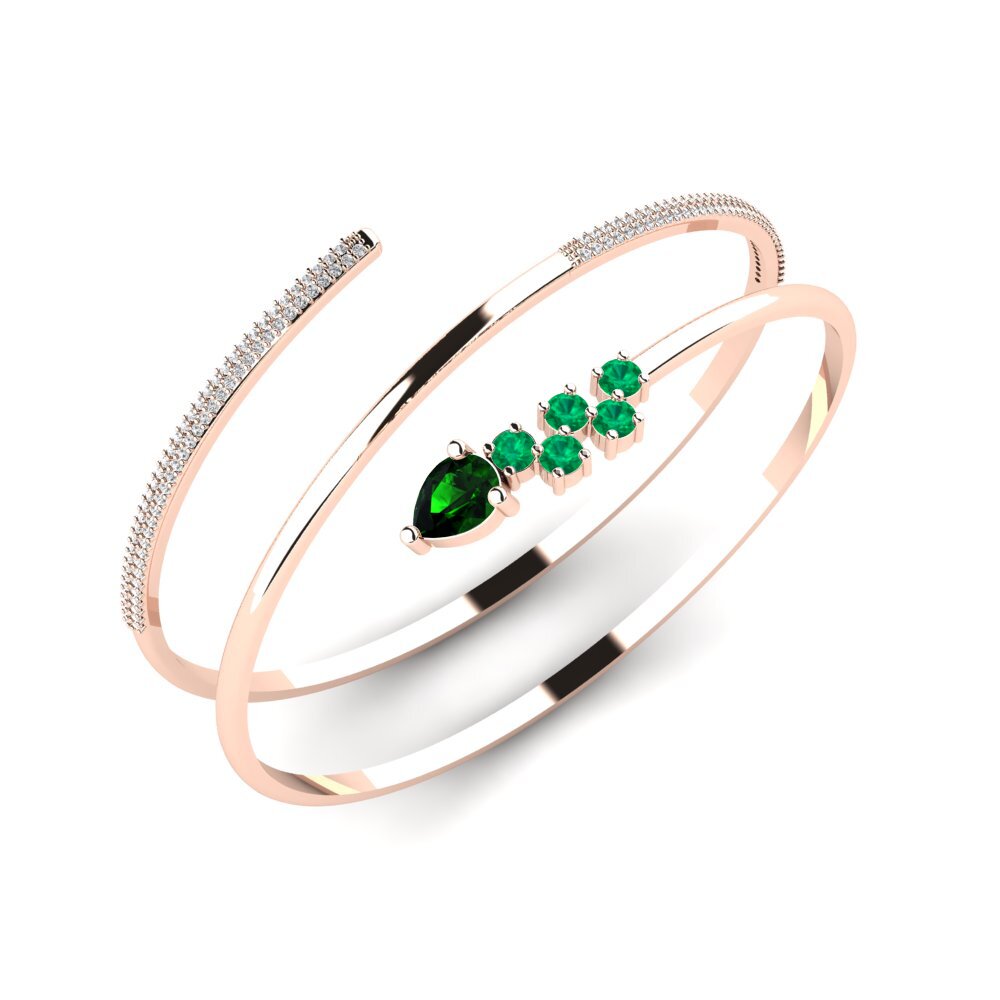 14k Rose Gold Green Tourmaline SYLVIE Bangle Kiera