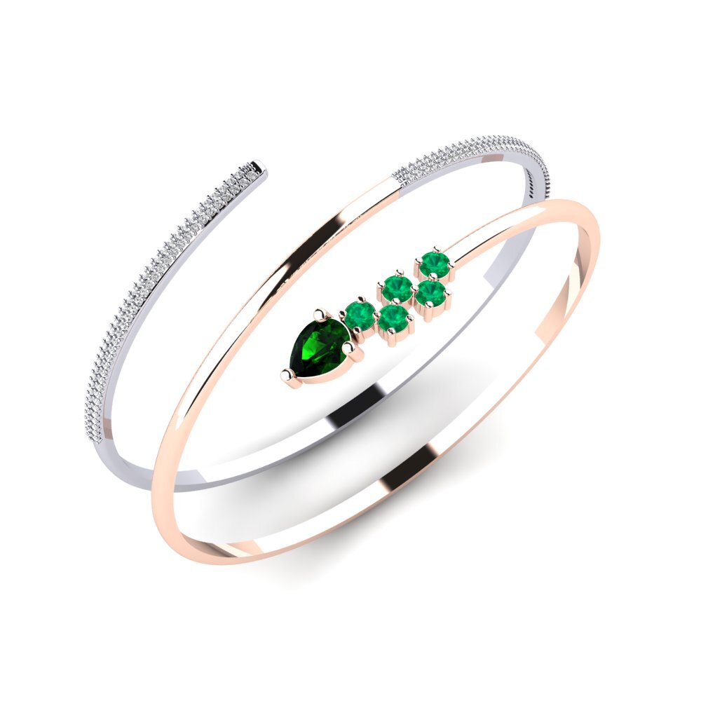14k Rose & White Gold Green Tourmaline SYLVIE Bangle Kiera