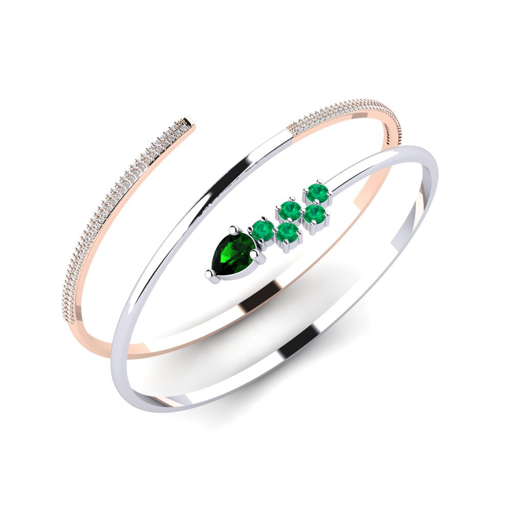 14k White & Rose Gold Green Tourmaline SYLVIE Bangle Kiera