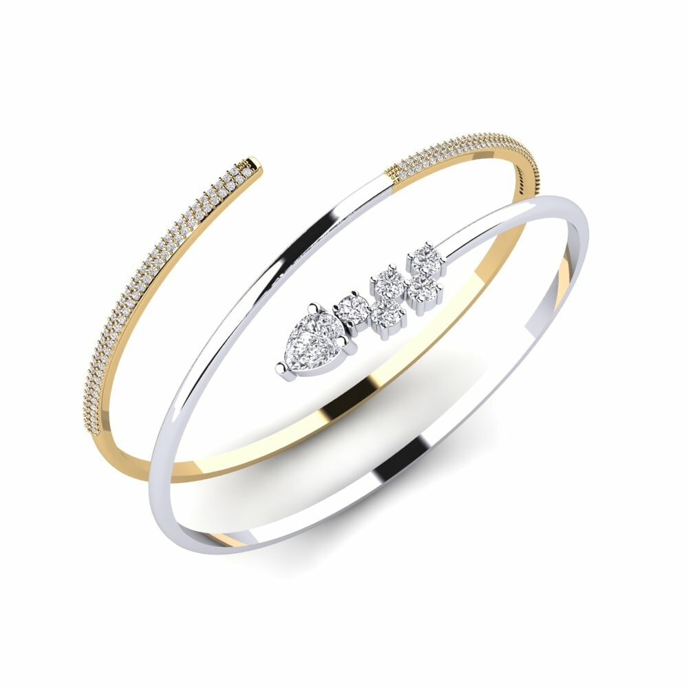 14k White & Yellow Gold SYLVIE Bangle Kiera