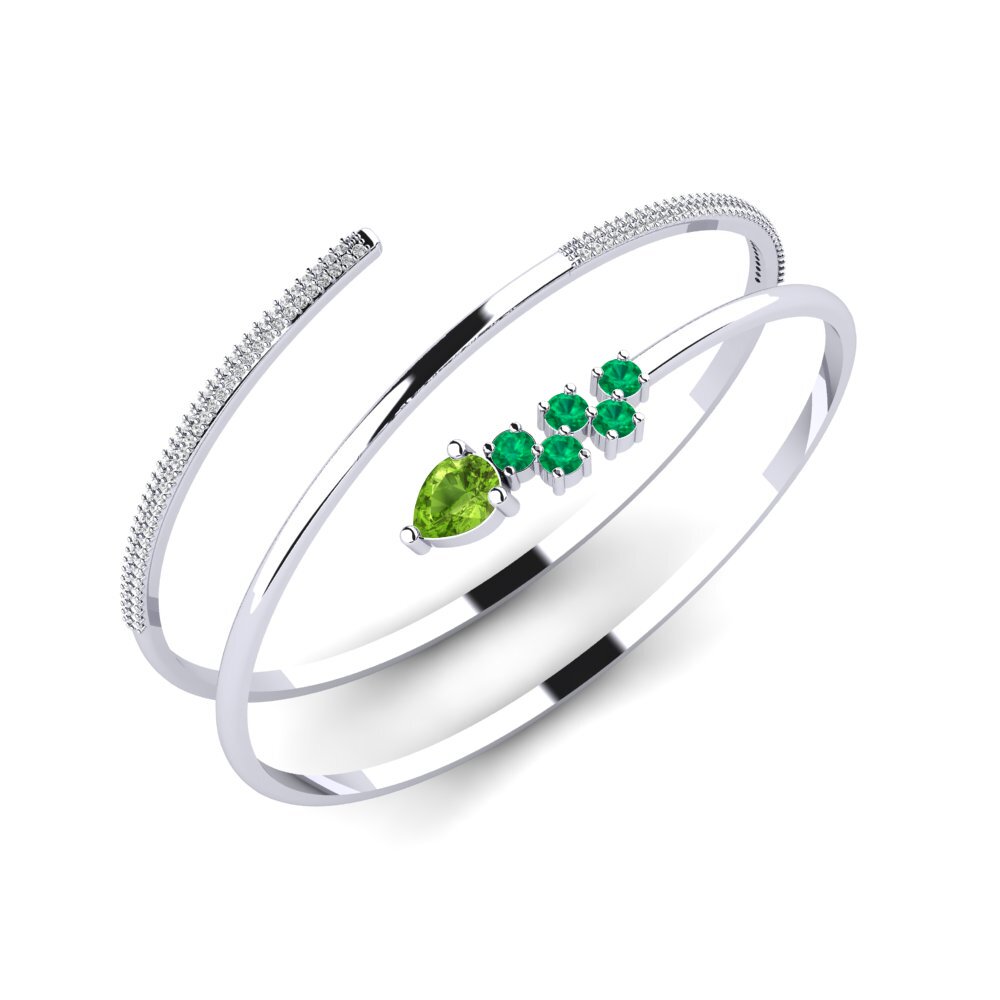 9ct White Gold Peridot SYLVIE Bangle Kiera