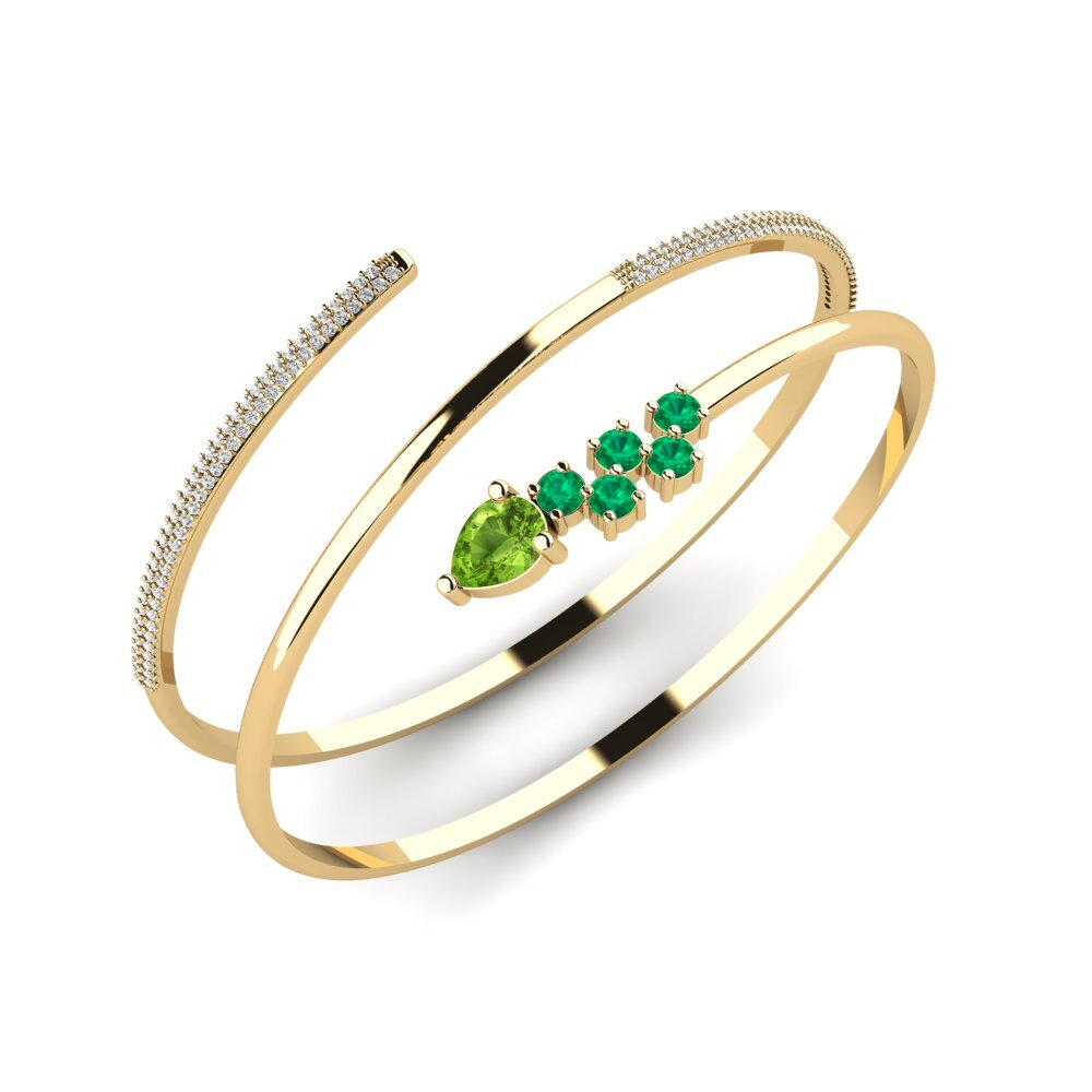 14ct Yellow Gold Peridot SYLVIE Bangle Kiera