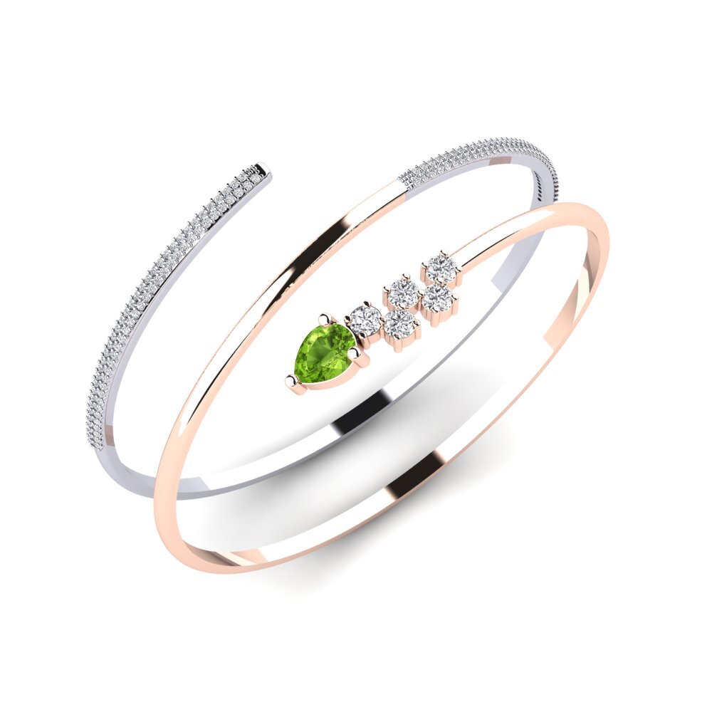 9ct Rose & White Gold Peridot SYLVIE Bangle Kiera