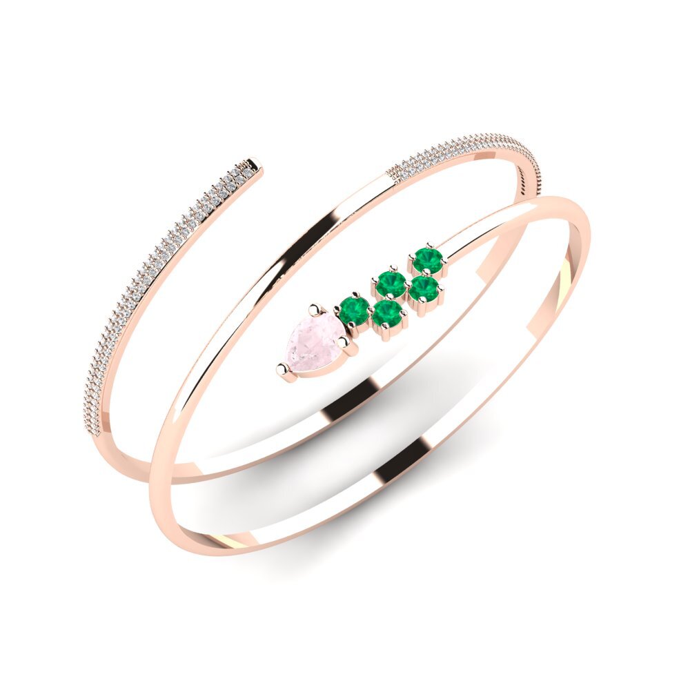 14k Rose Gold Rose Quartz SYLVIE Bangle Kiera