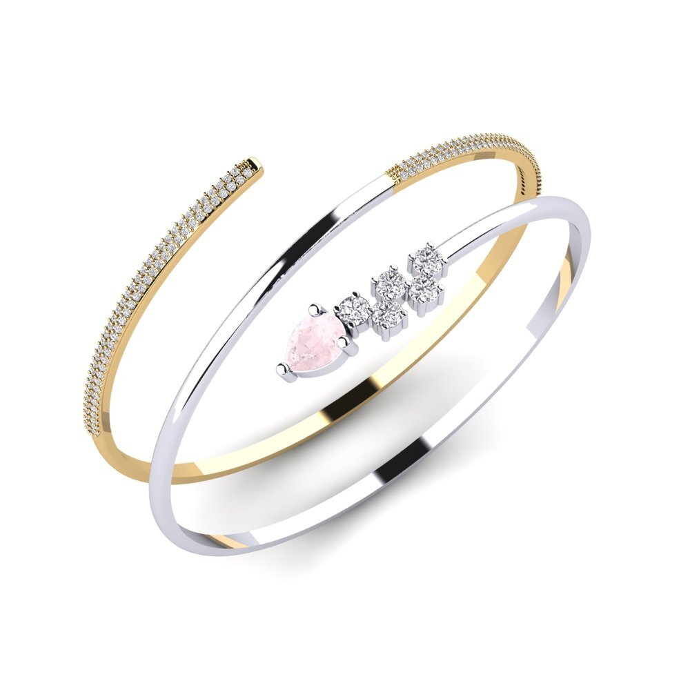 9ct White & Yellow Gold Rose Quartz SYLVIE Bangle Kiera