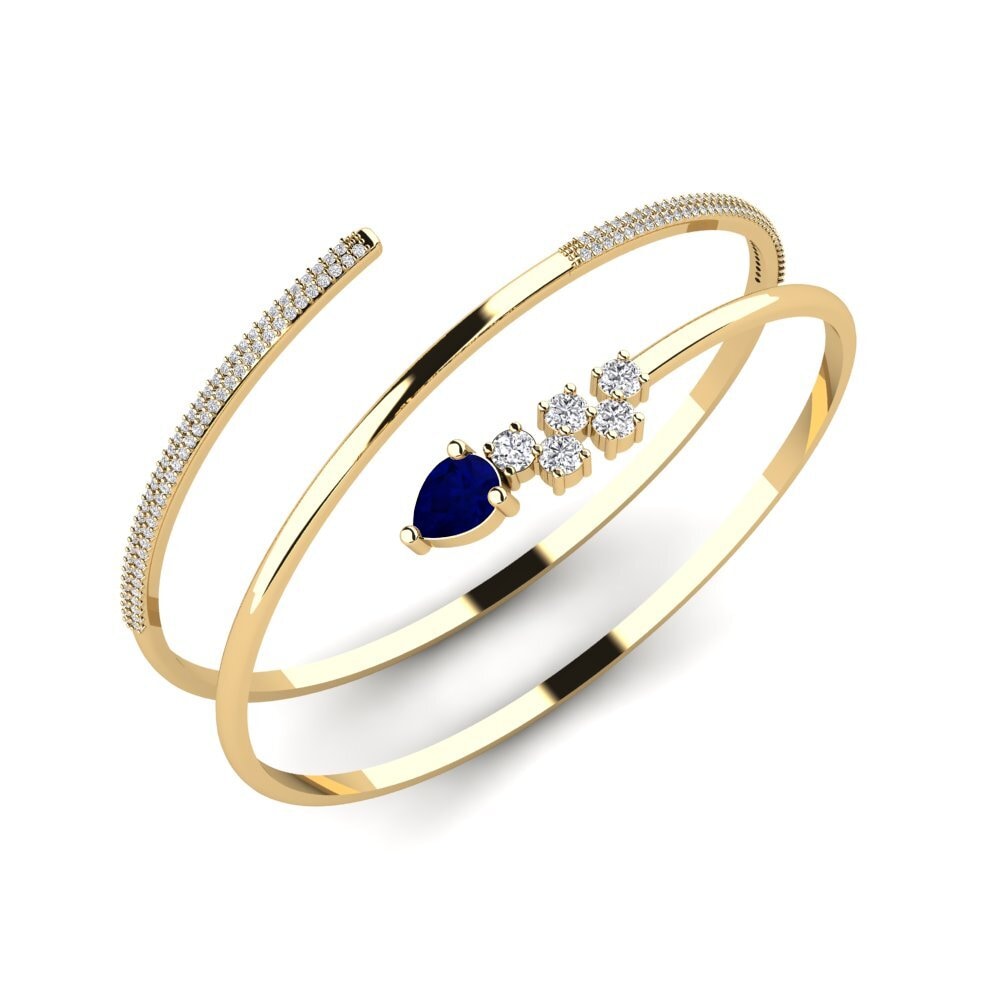SYLVIE バングル Kiera の ペア カット 0.96 カラット サファイア 14k
