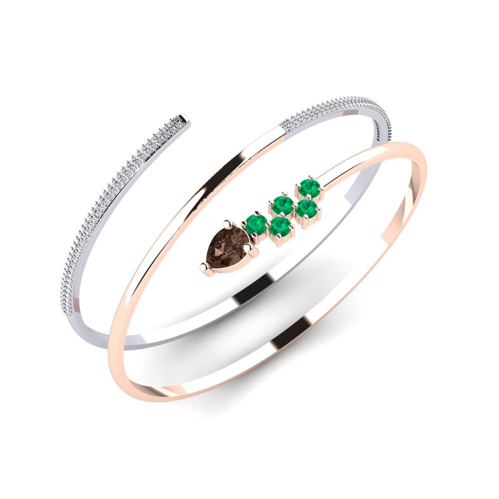 14k Rose & White Gold Smoky Quartz SYLVIE Bangle Kiera