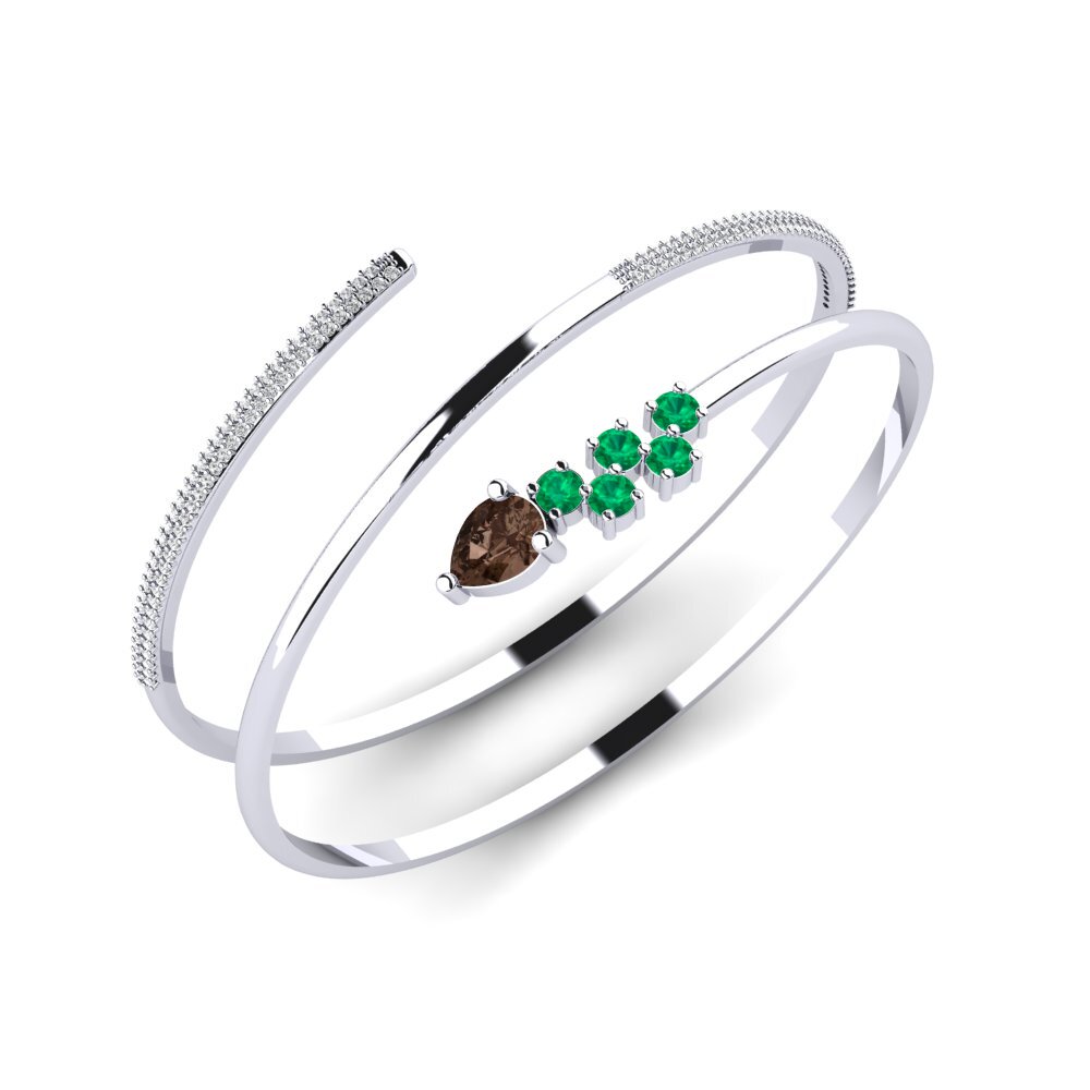 18k White Gold Smoky Quartz SYLVIE Bangle Kiera