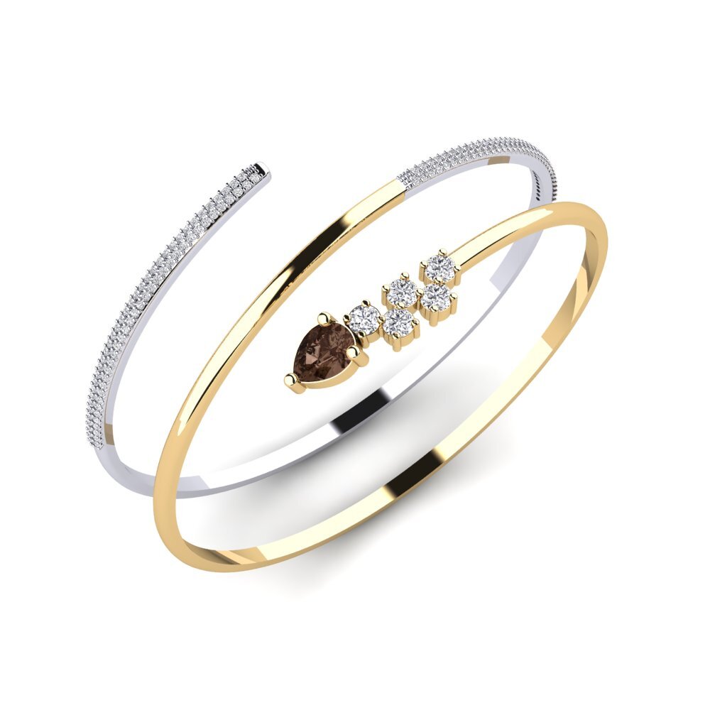 9ct Yellow & White Gold Smoky Quartz SYLVIE Bangle Kiera