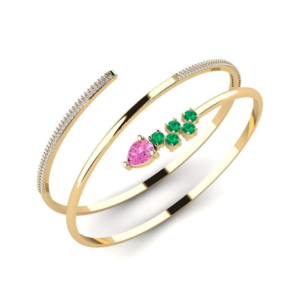 14k Yellow Gold Pink Topaz SYLVIE Bangle Kiera