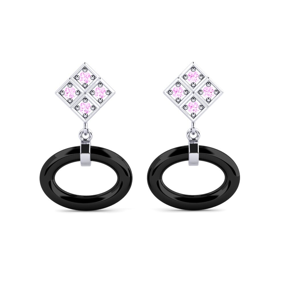 18ct White Gold Pink Sapphire Women's Earring Kimbe