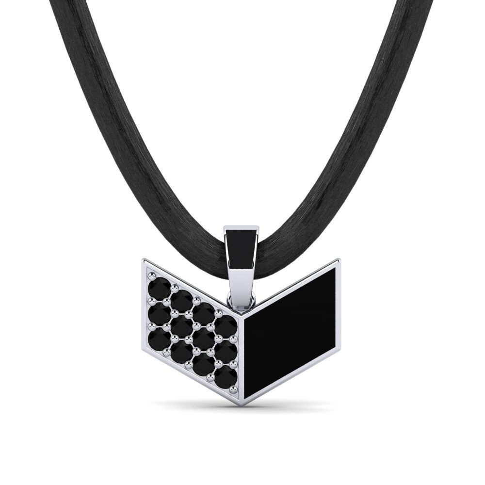 925 Prata de lei Ônix Negro Pingente masculino Kindra