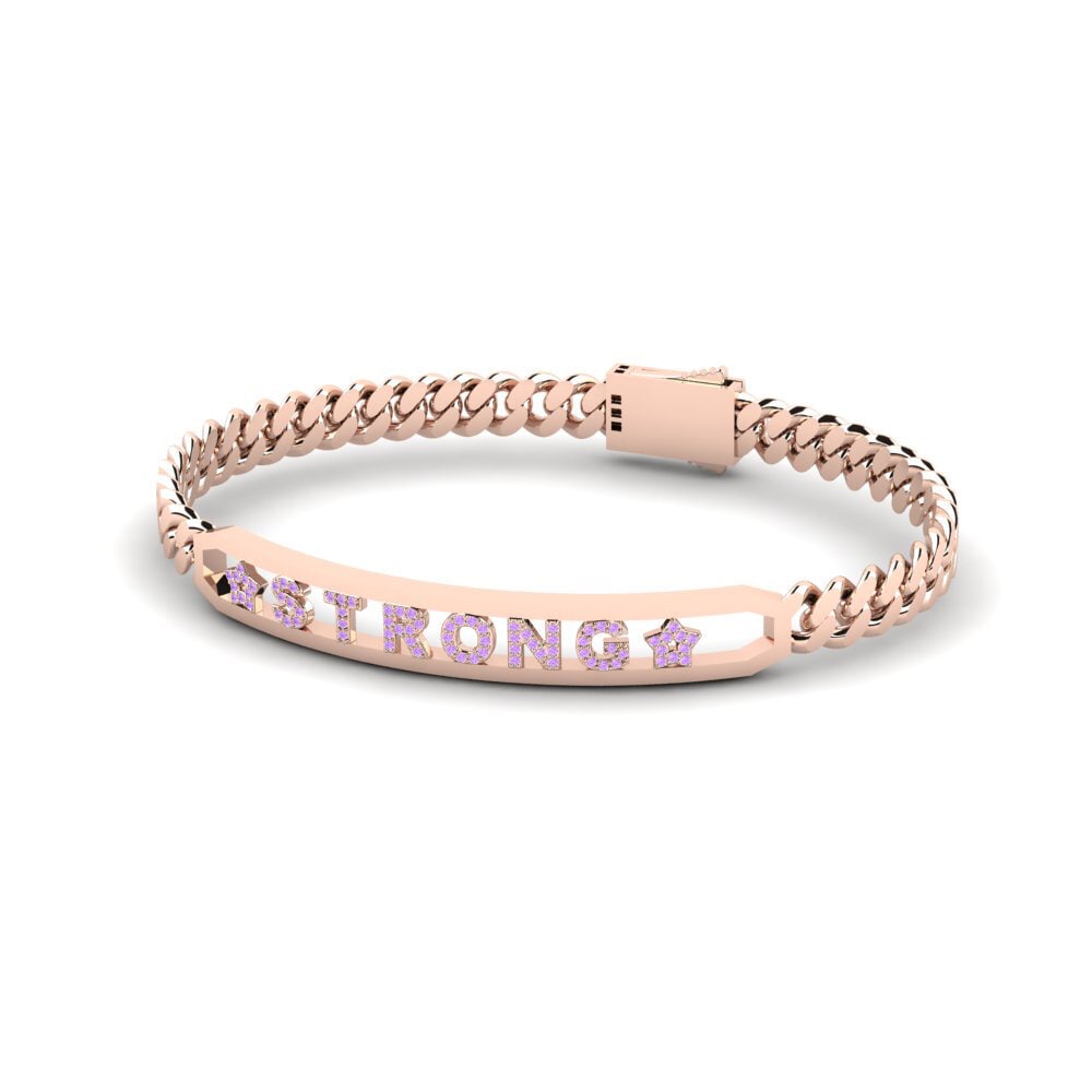 18k Oro Rosa Amatista Pulsera para hombre Kinglake