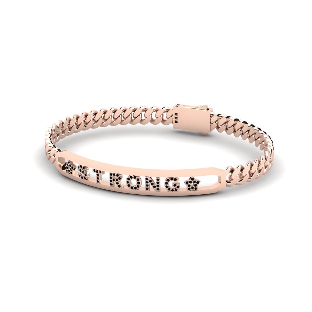 18k Oro Rosa Zafiro negro Pulsera para hombre Kinglake
