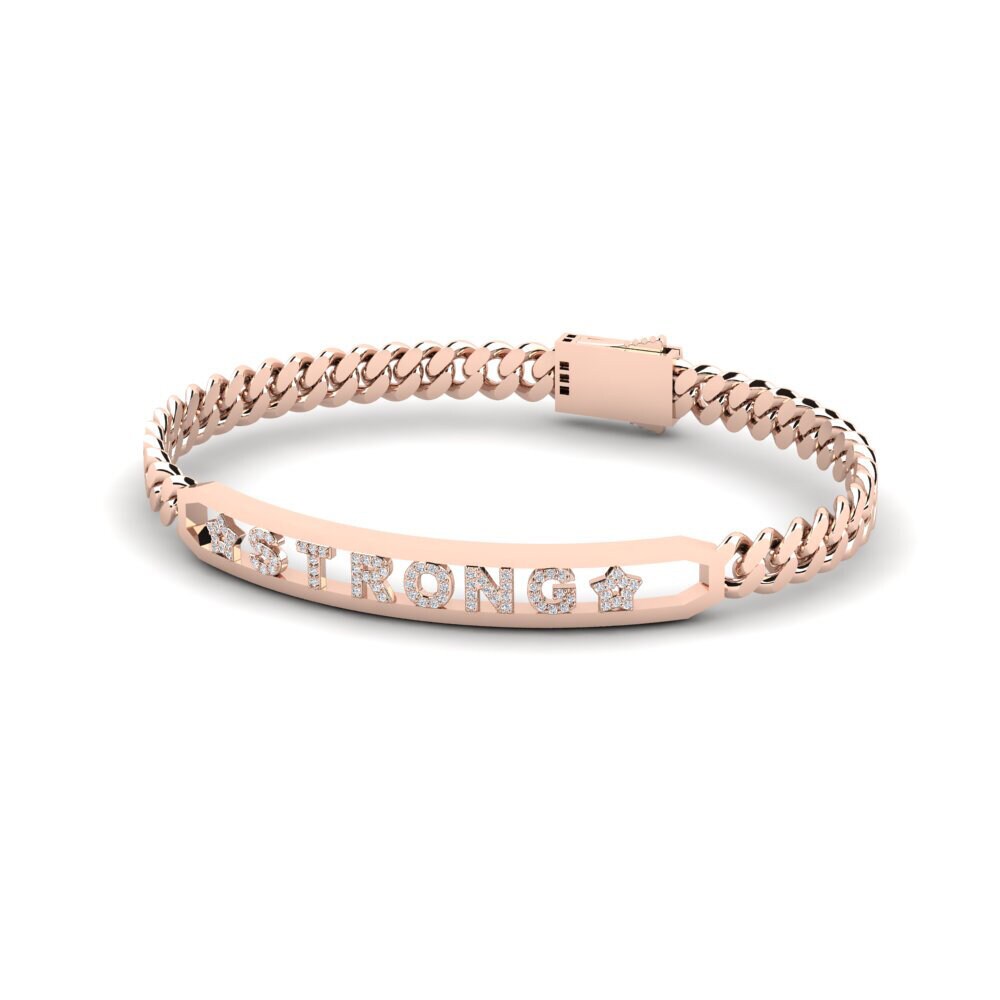 14ct Rose Gold Diamond Men's Bracelet Kinglake