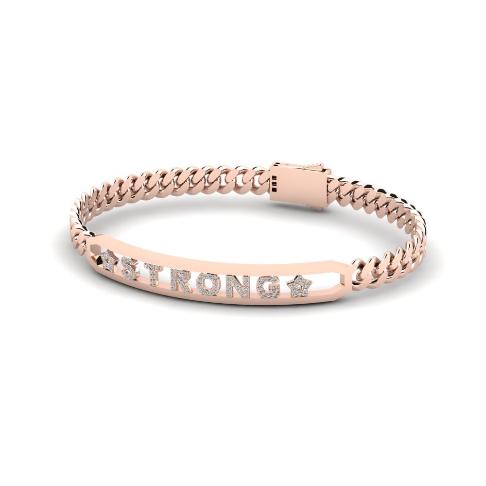 18k Oro Rosa Circonita Pulsera para hombre Kinglake