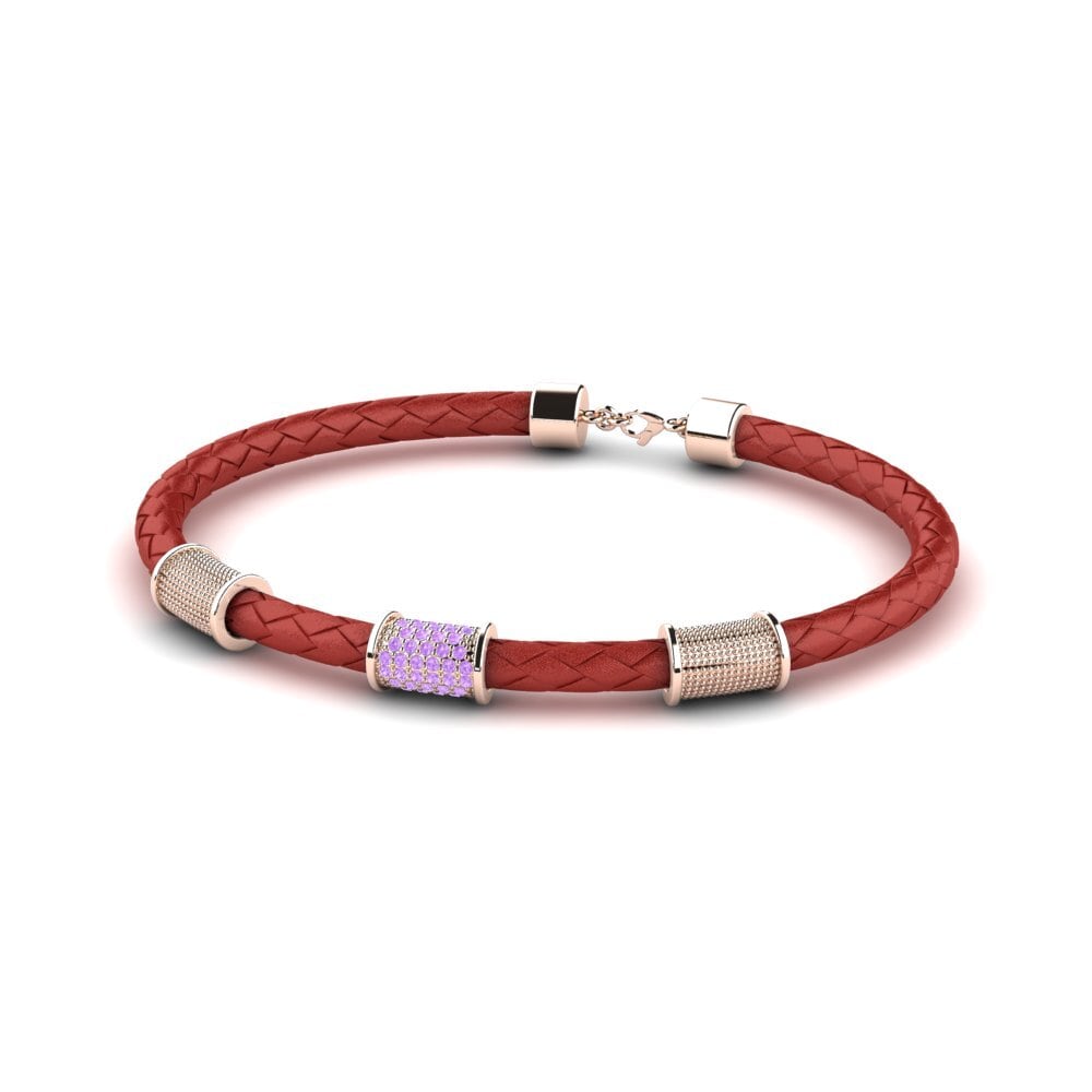 9K Rose Gold Amethyst Men's Bracelet Kingston
