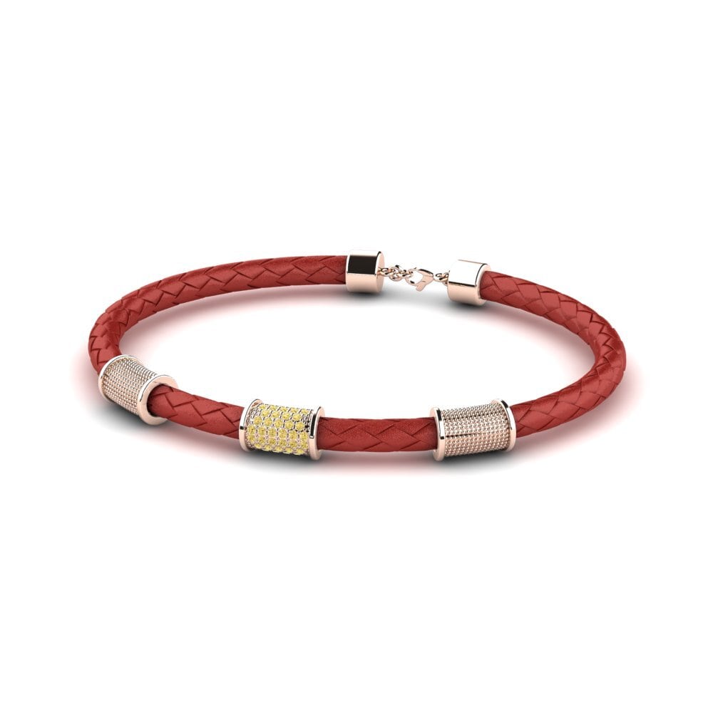 18ct Rose Gold Yellow Diamond Men's Bracelet Kingston