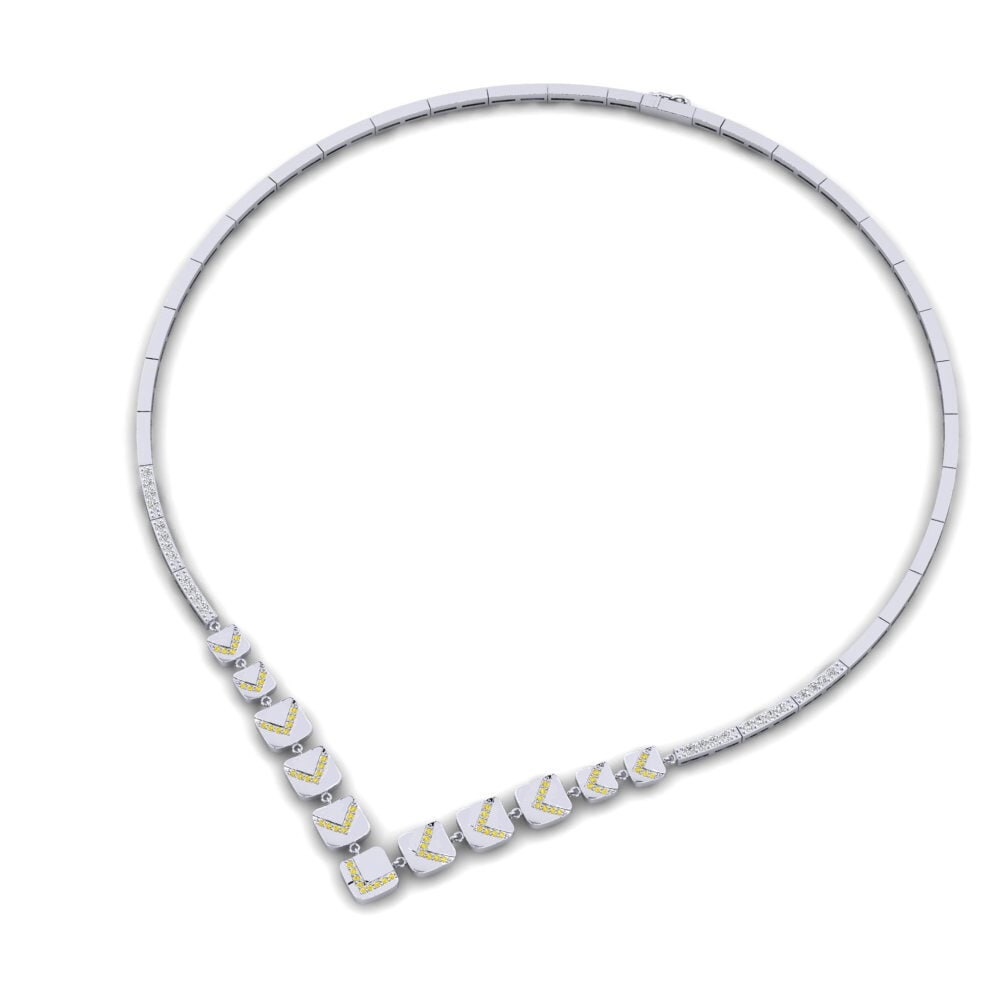Paladio 950 Zafiro amarillo Collar Kinka
