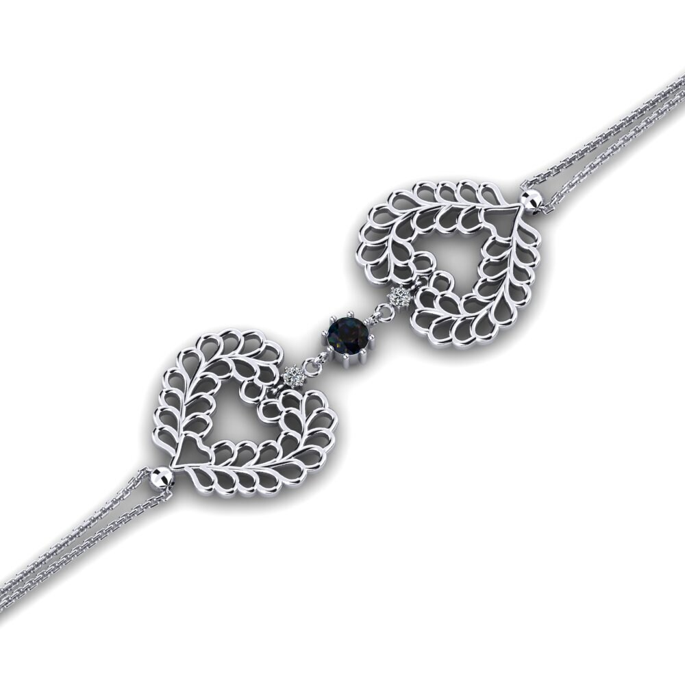 White Silver Black Opal Women's Bracelet Kioga