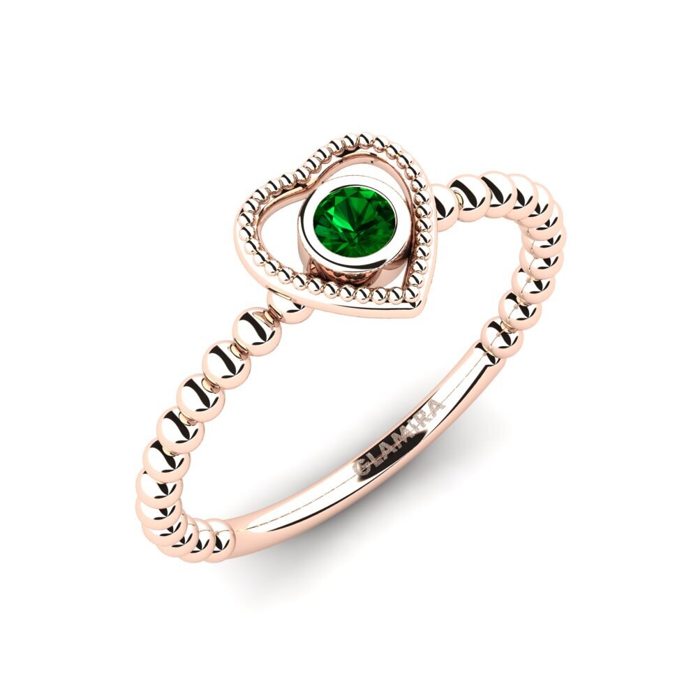 14ct Rose Gold Green Zirconia Ring Kiruna
