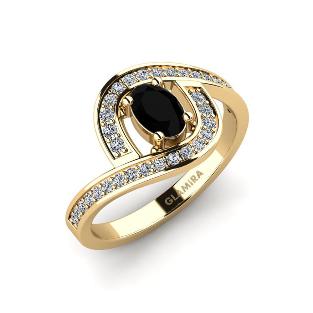 Oval Black Diamond Engagement Ring Kiscon