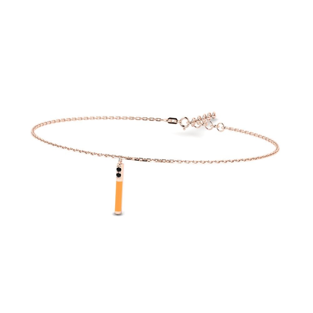 9ct Rose Gold Black Sapphire Women's Bracelet Kissamou