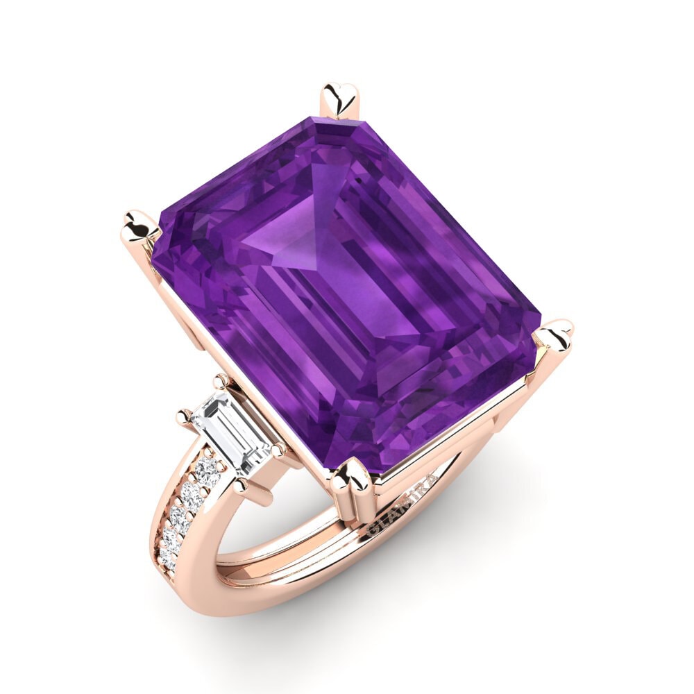 14k Rose Gold Amethyst Ring Kitty