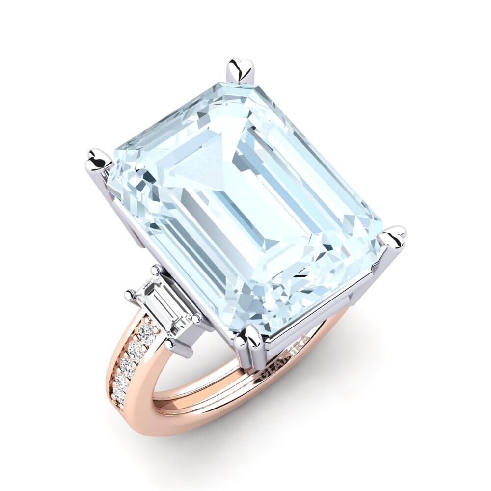 18ct Rose & White Gold Ring Kitty