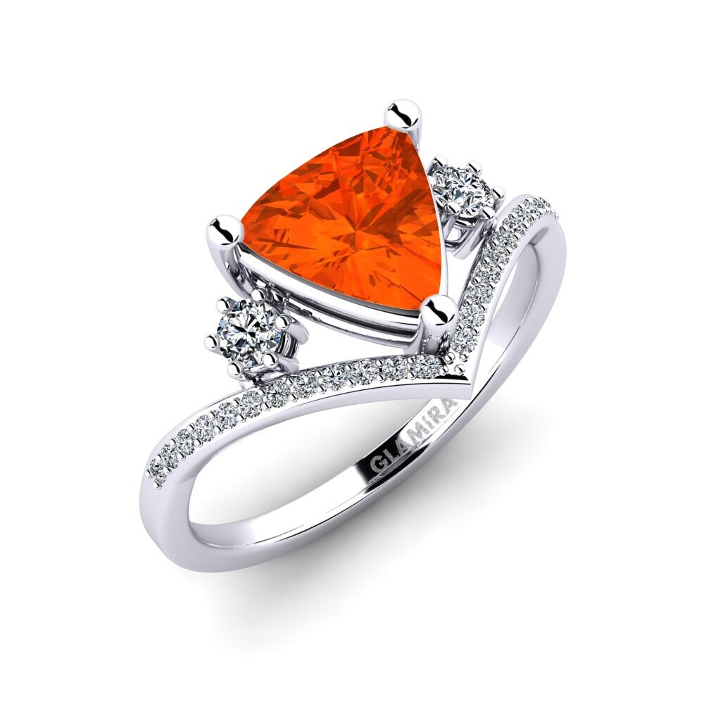Trillion Fire Opal Engagement Ring Kiwanis