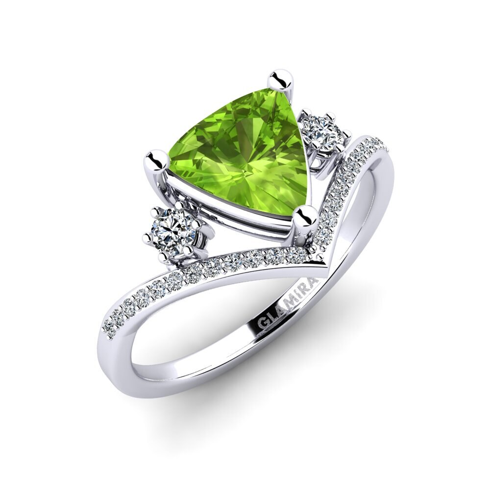 Trillion Peridot Engagement Ring Kiwanis