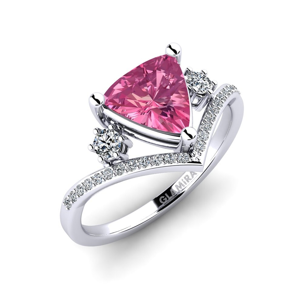 Trillion Pink Tourmaline Engagement Ring Kiwanis