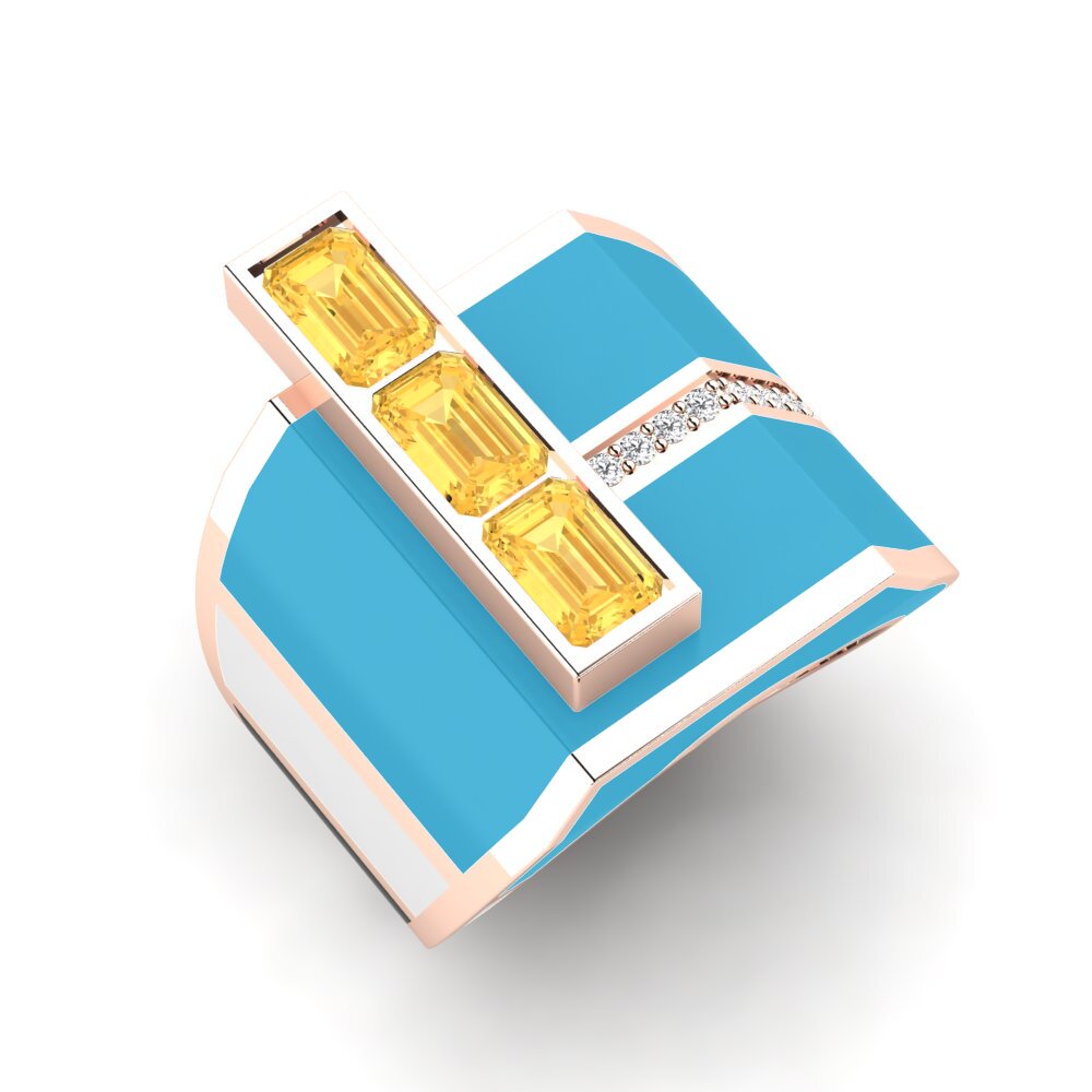 9k Rose Gold Citrine Ring Kjerlighet