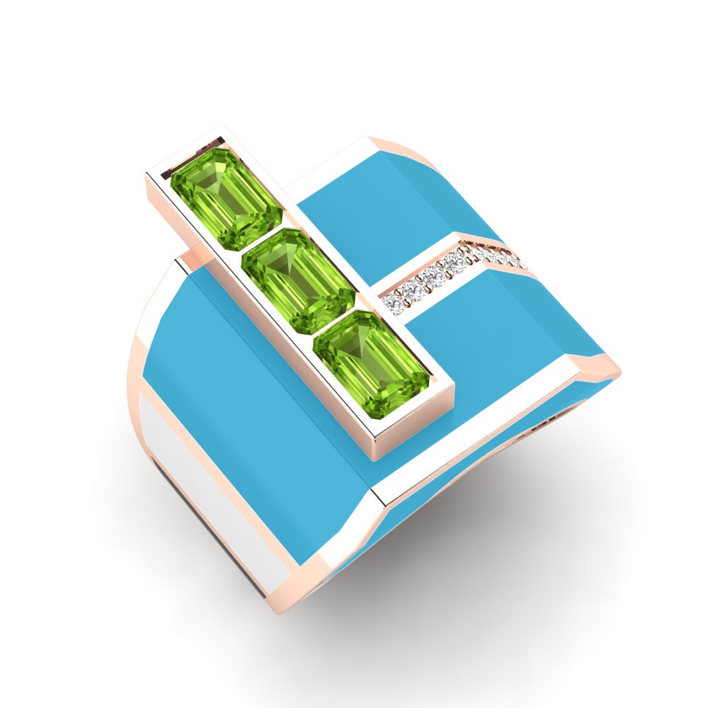 9k Rose Gold Peridot Ring Kjerlighet