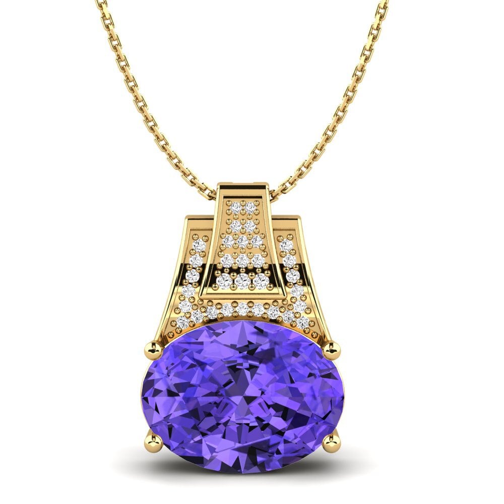 Gelbgold 585 Tansanit Damen anhänger Kleio