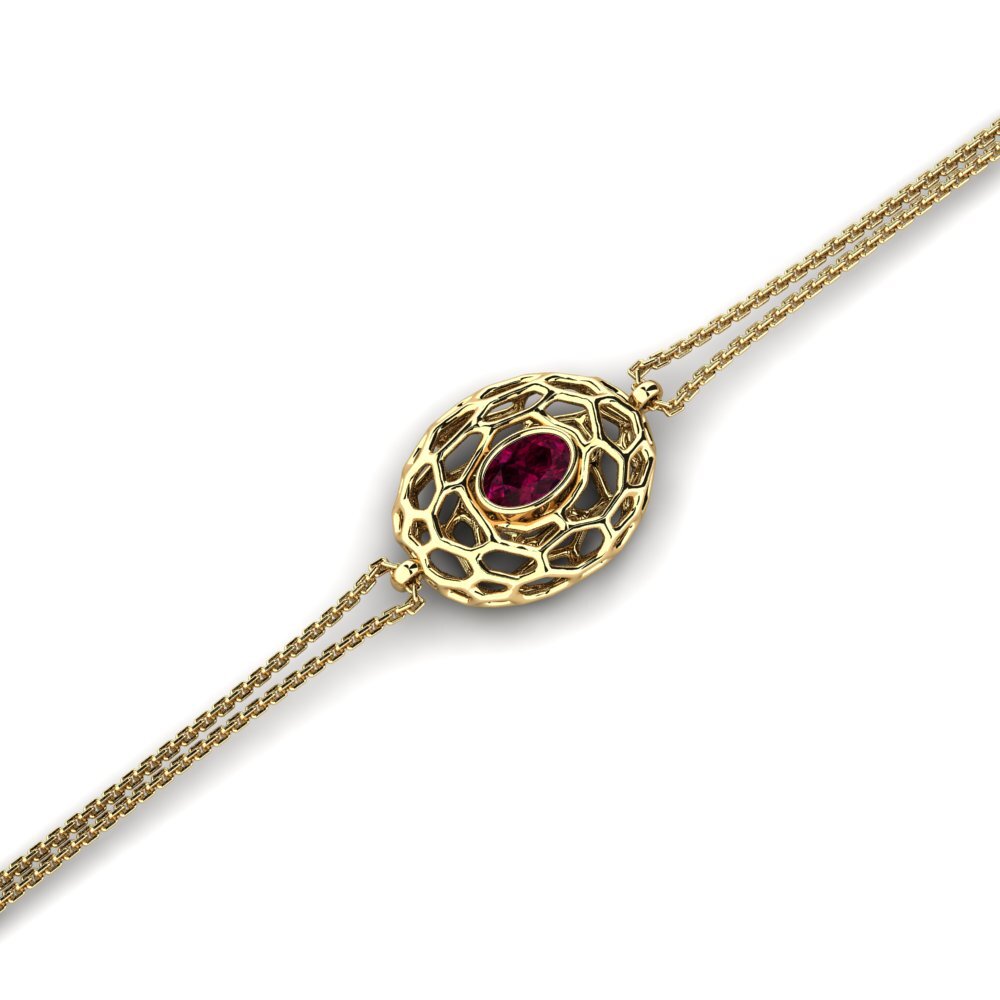 Ovalado Granate Rodolita Pulsera Klippel
