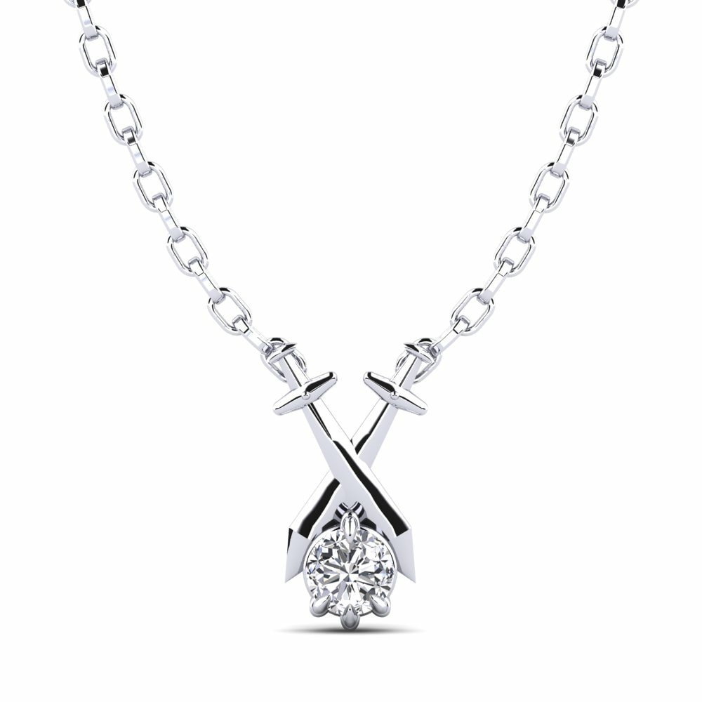 Symbols Men's Necklaces Klodjan 585 White Gold Lab Grown Diamond