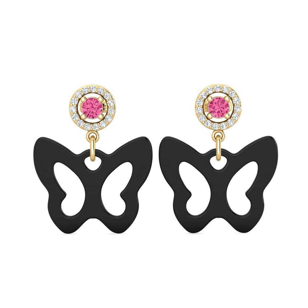 Round Pink Tourmaline Women's Earring Knapper