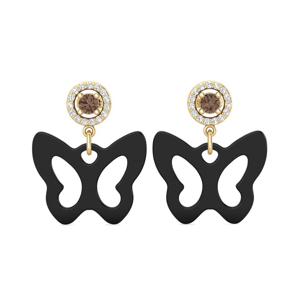 Round Smoky Quartz Women's Earring Knapper