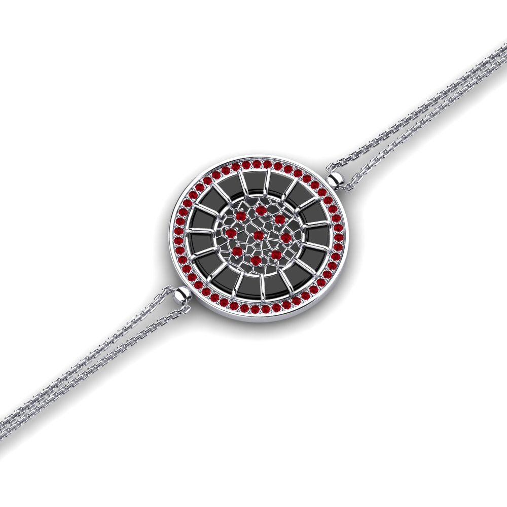 950 Palladium Red Zirconia Women's Bracelet Knauer
