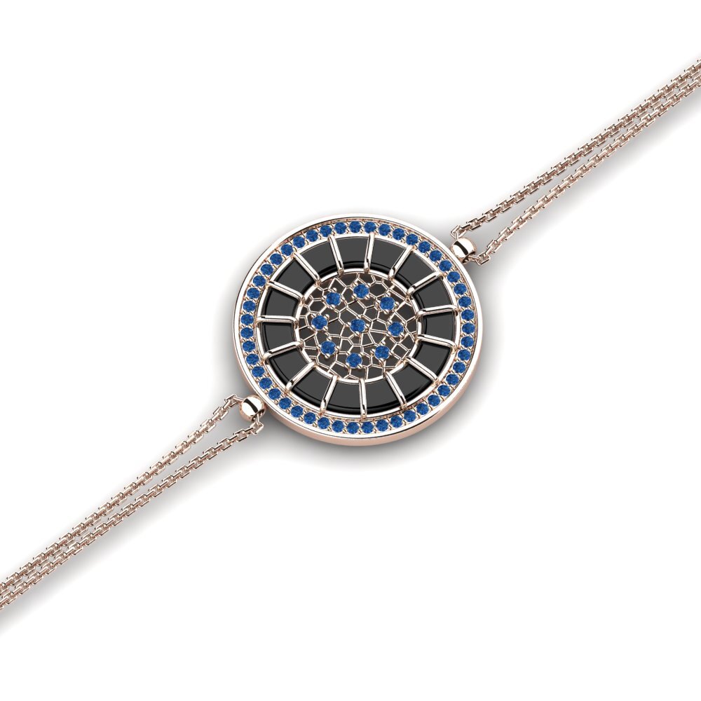 14K Rose Gold Dark Blue Zirconia Bracelet Knauer