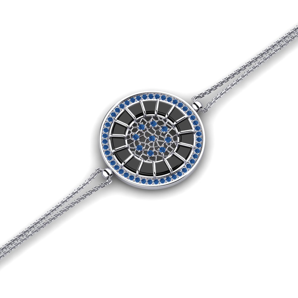 950 Palladium Dark Blue Zirconia Bracelet Knauer