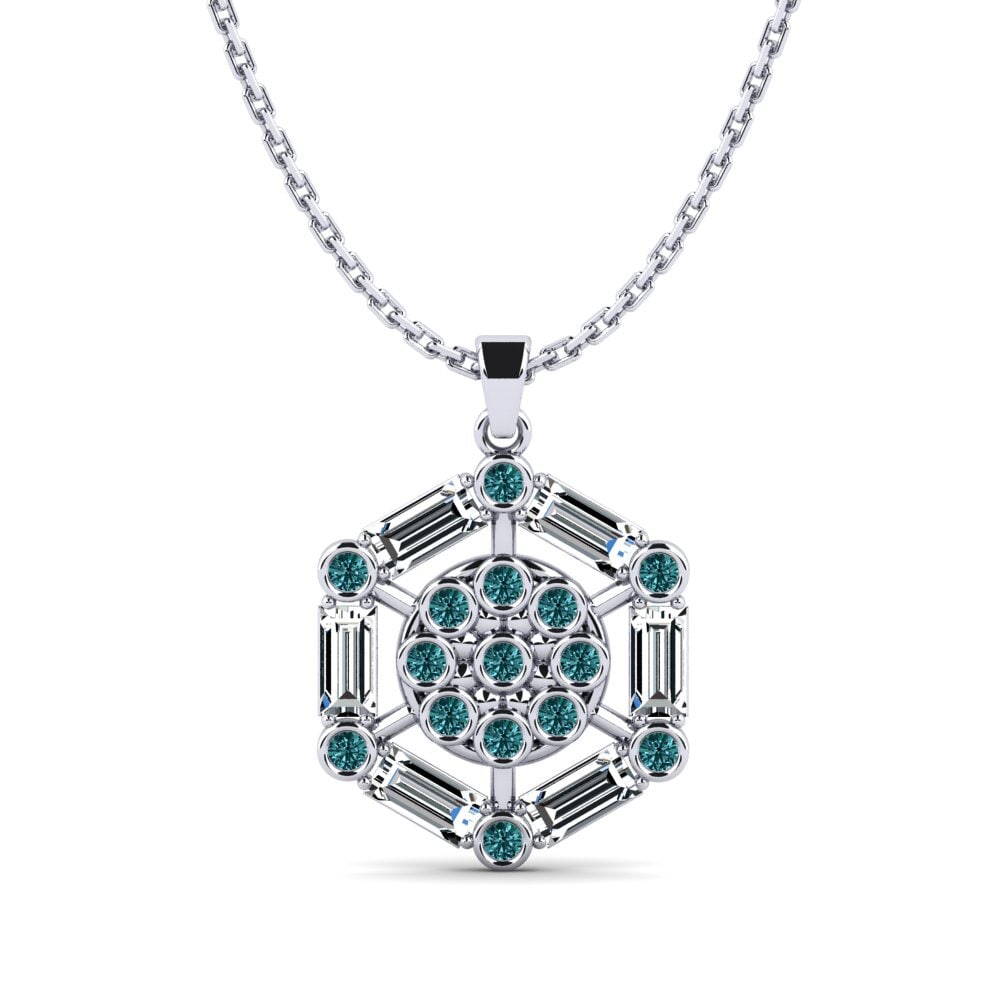 Diamante Azul Colgante de Mujer Knout