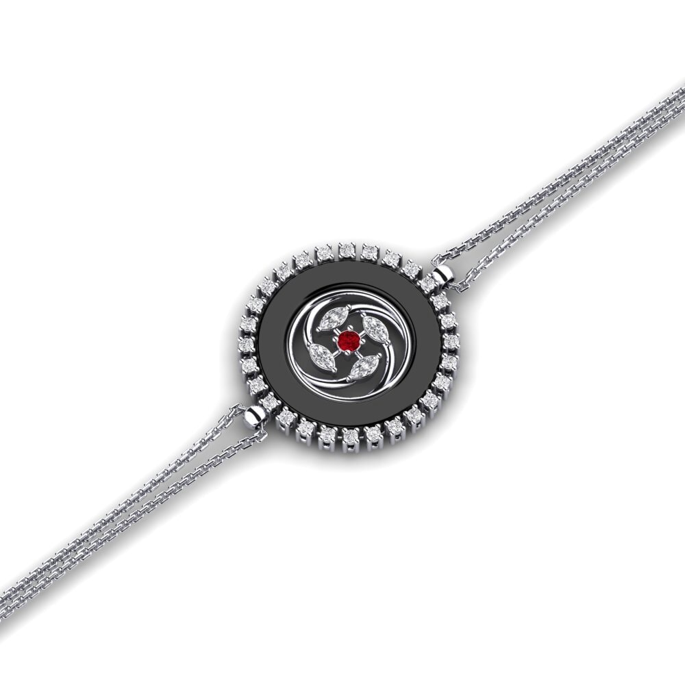 950 Palladium Red Zirconia Women's Bracelet Koepke